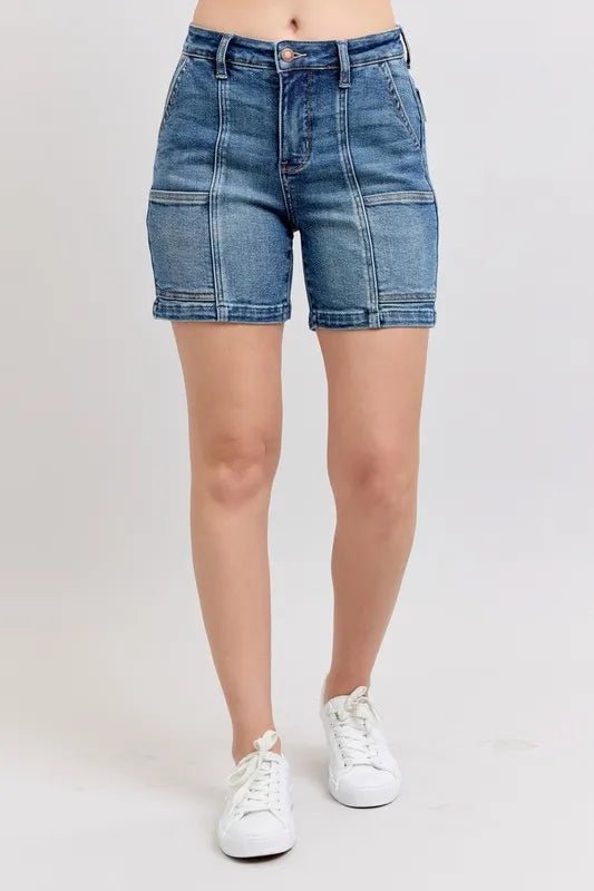 Judy Blue Full Size High Rise Denim Shorts Plus Size - cas7m