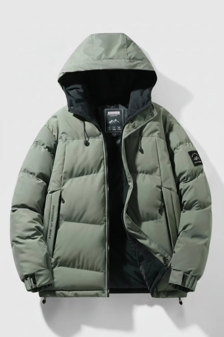 Men's Full Size Outdoor Padded Hooded Puffer Jacket Plus Size - cas7m