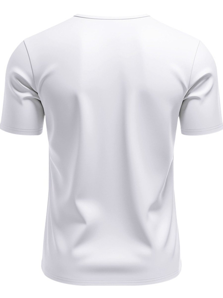 Men's Full Size V-Neck Short Sleeve T-Shirt and Shorts Set Plus Size - cas7m