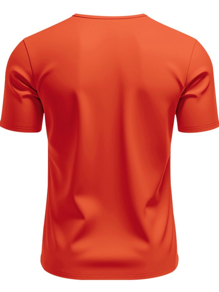 Men's Full Size V-Neck Short Sleeve T-Shirt and Shorts Set Plus Size - cas7m