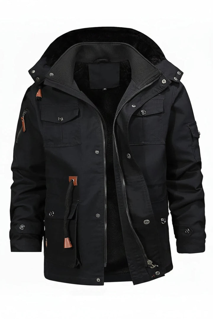 Men's Full Size Zip Up Fleece Lined Jacket Plus Size - cas7m