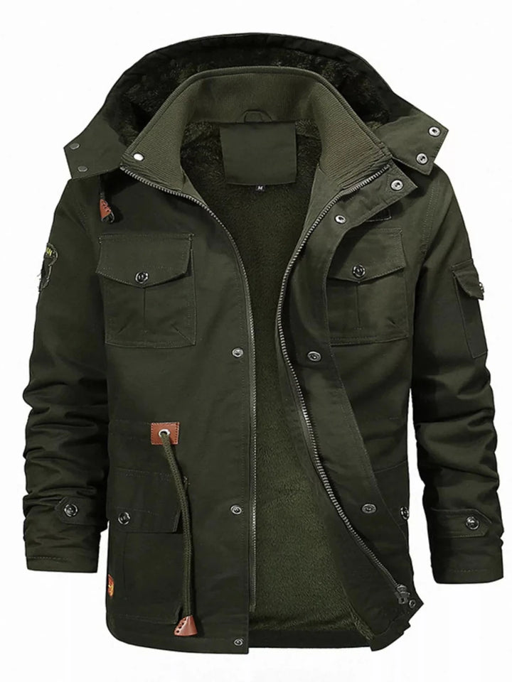 Men's Full Size Zip Up Fleece Lined Jacket Plus Size - cas7m