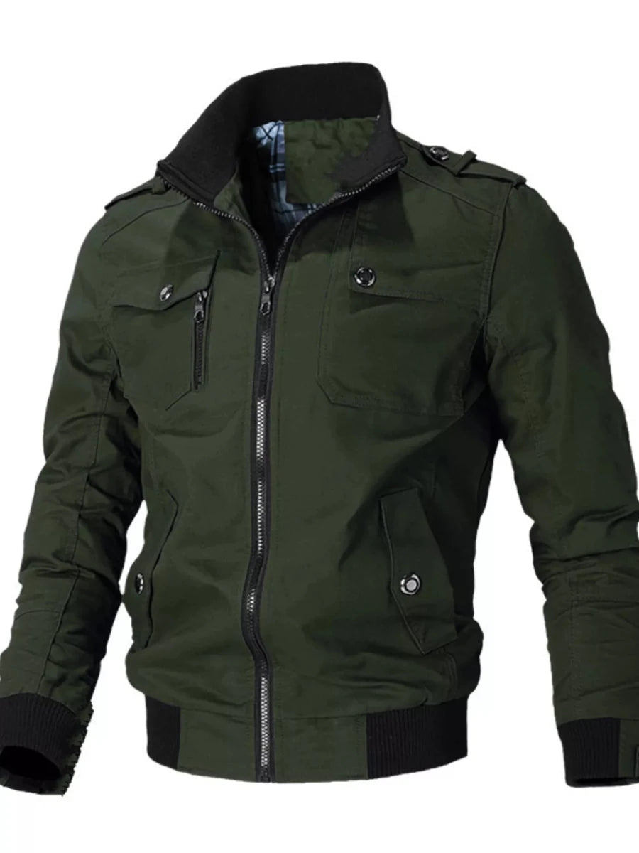 Men's Plus Size Casual Zip Up Lightweight Jacket - cas7m
