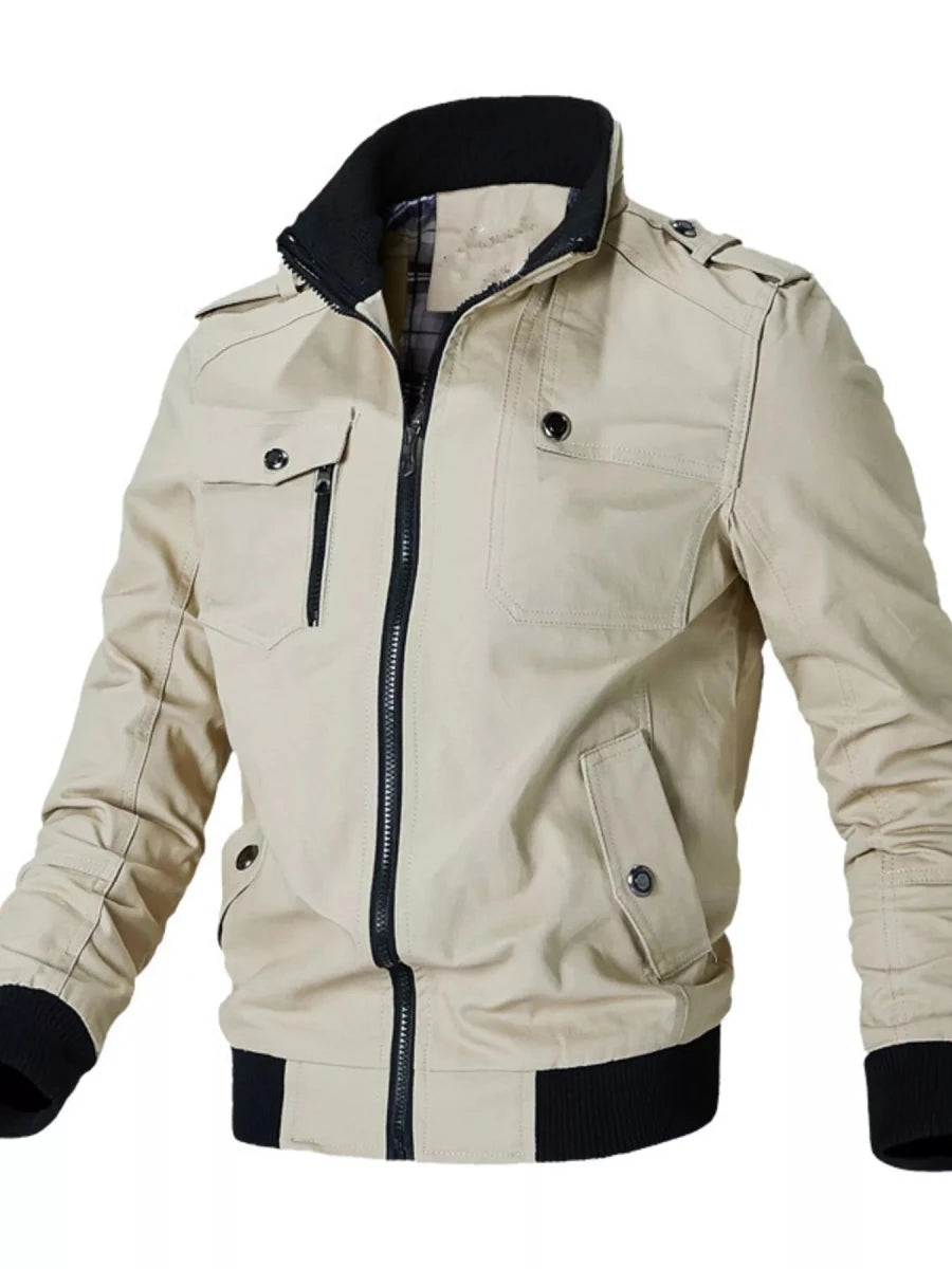 Men's Plus Size Casual Zip Up Lightweight Jacket - cas7m