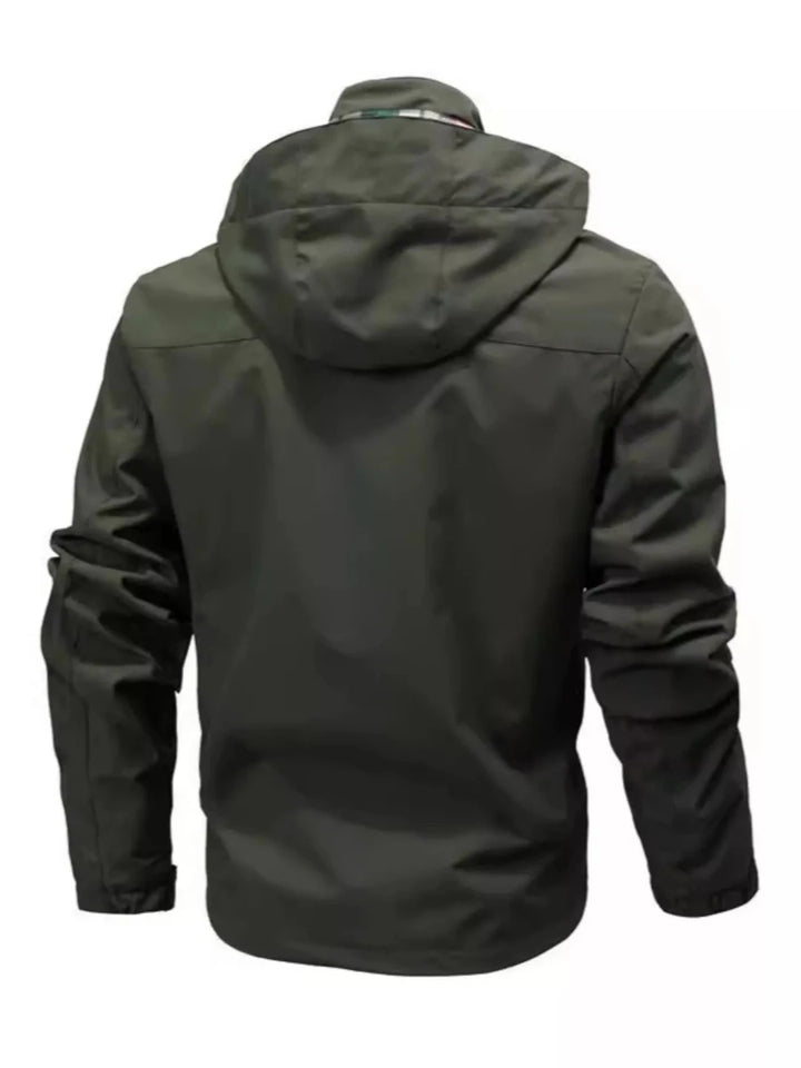 Men's Plus Size Hooded Outdoor Windproof Coat - cas7m