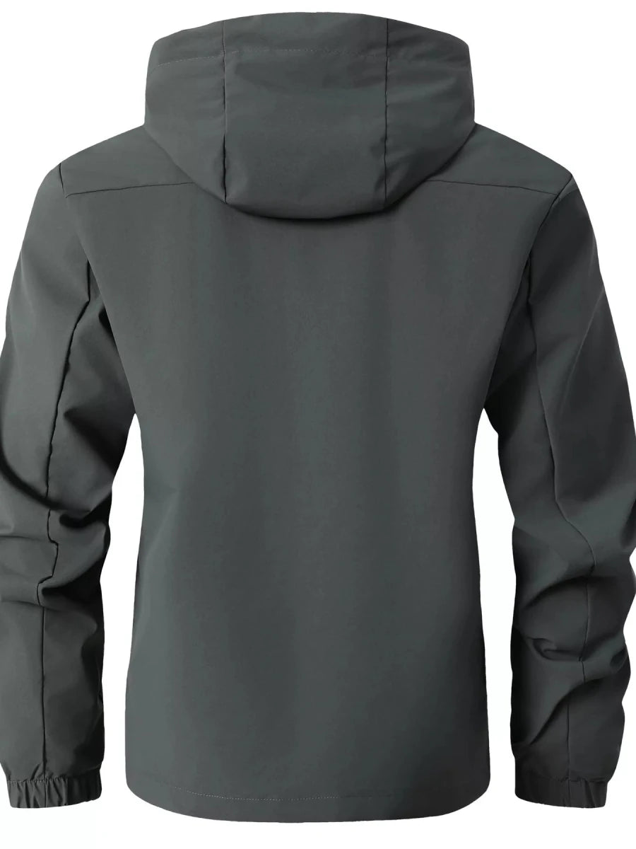 Men's Plus Size Hooded Outdoor Windproof Jacket - cas7m