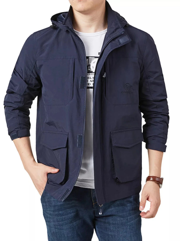 Men's Plus Size Lightweight Hooded Jacket - cas7m