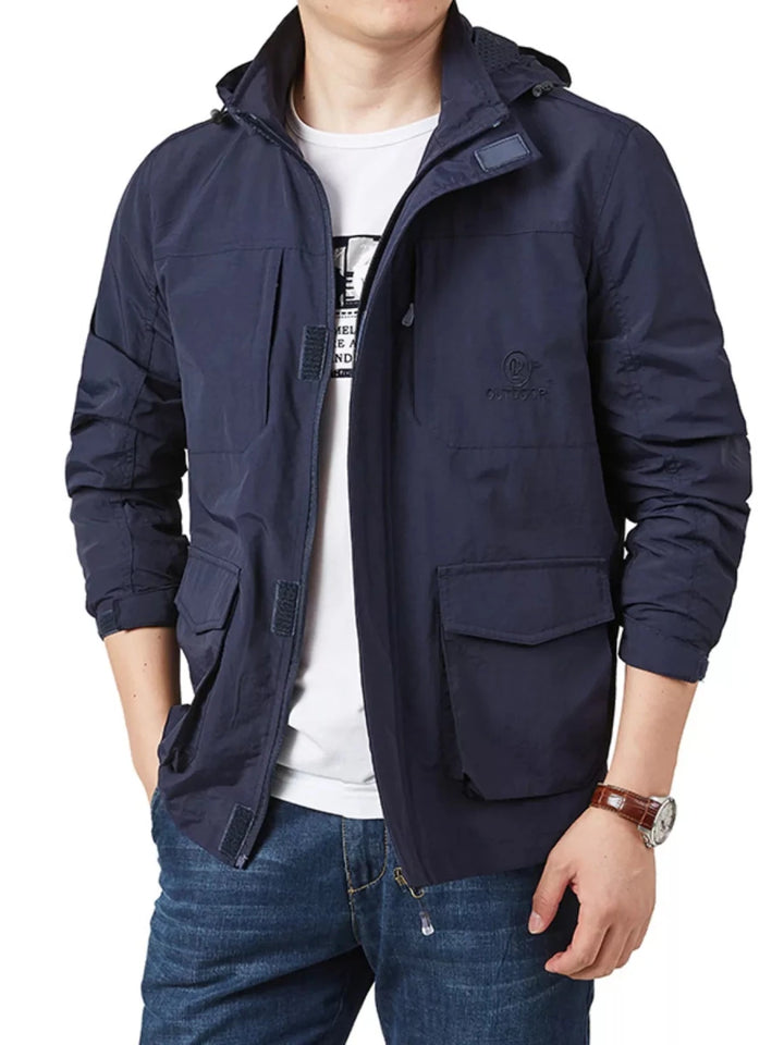 Men's Plus Size Lightweight Hooded Jacket - cas7m
