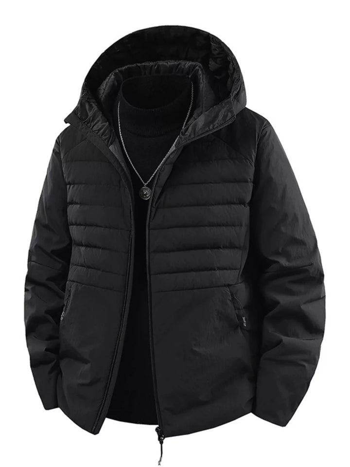 Men's Plus Size Lightweight Hooded Puffer Jacket - cas7m