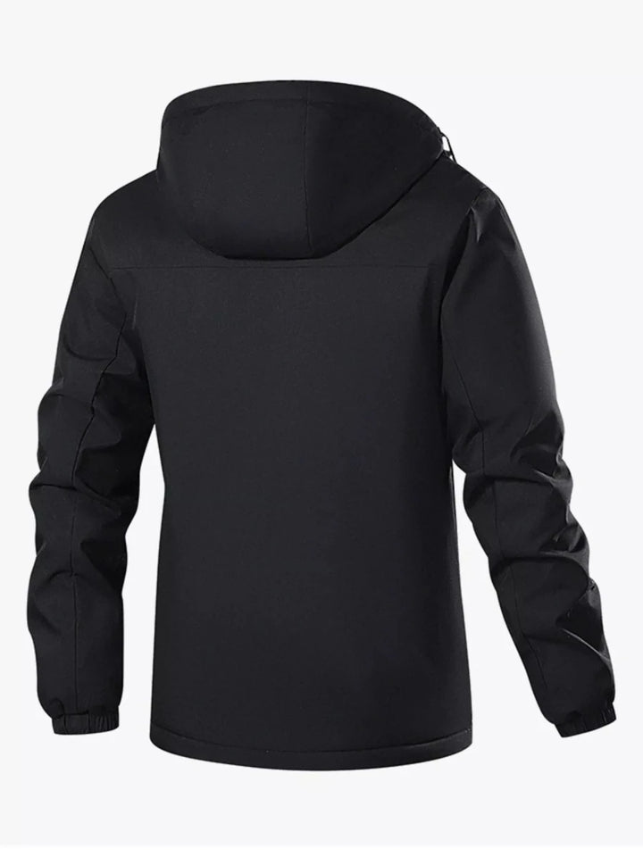 Men's Plus Size Waterproof Hooded Outdoor Jacket - cas7m