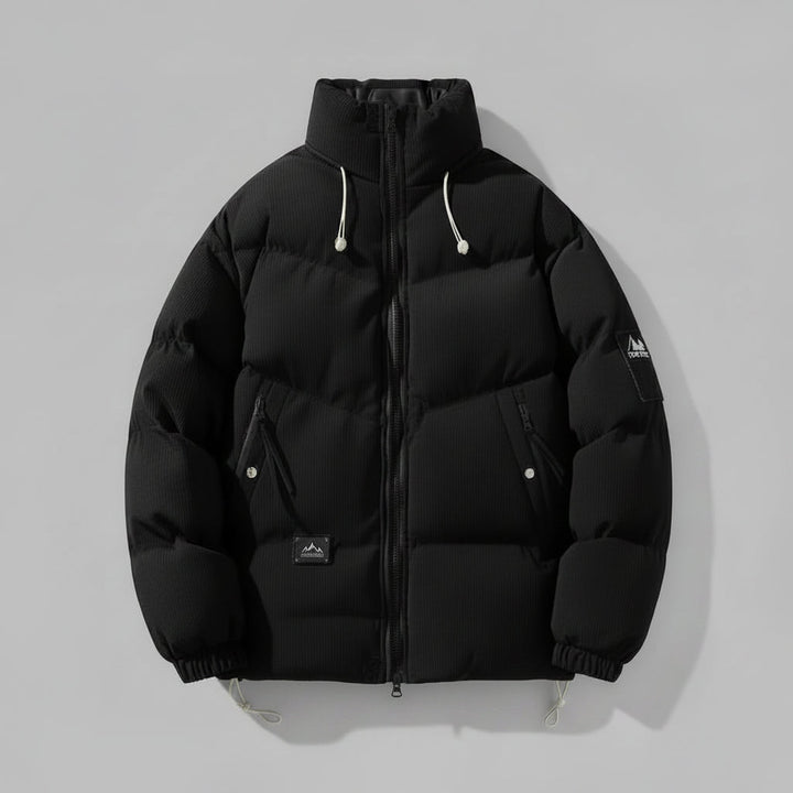 Men's Plus Size Zip Up Long Sleeve Puffer Jacket - cas7m