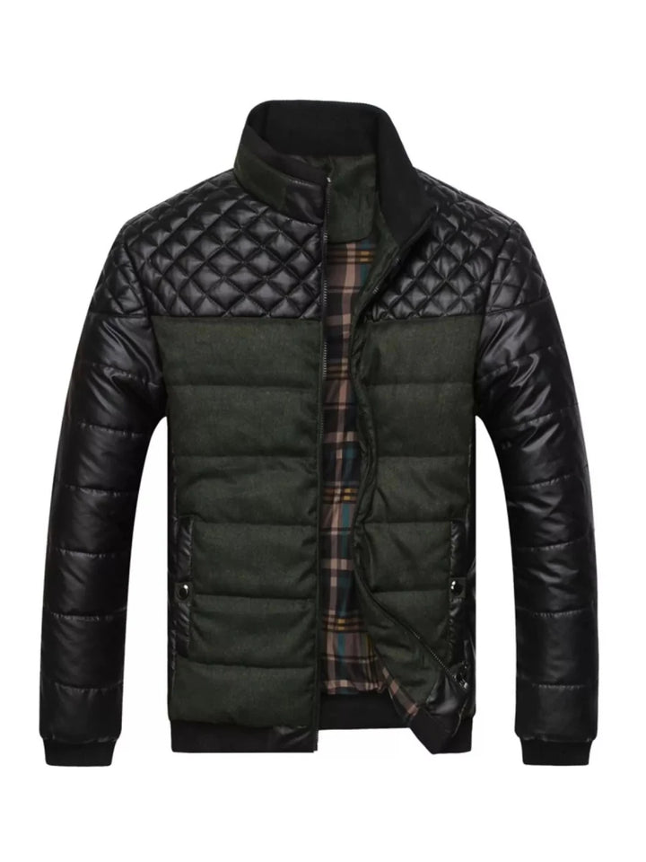 Men's Plus Size Zip Up Puffer Jacket - cas7m