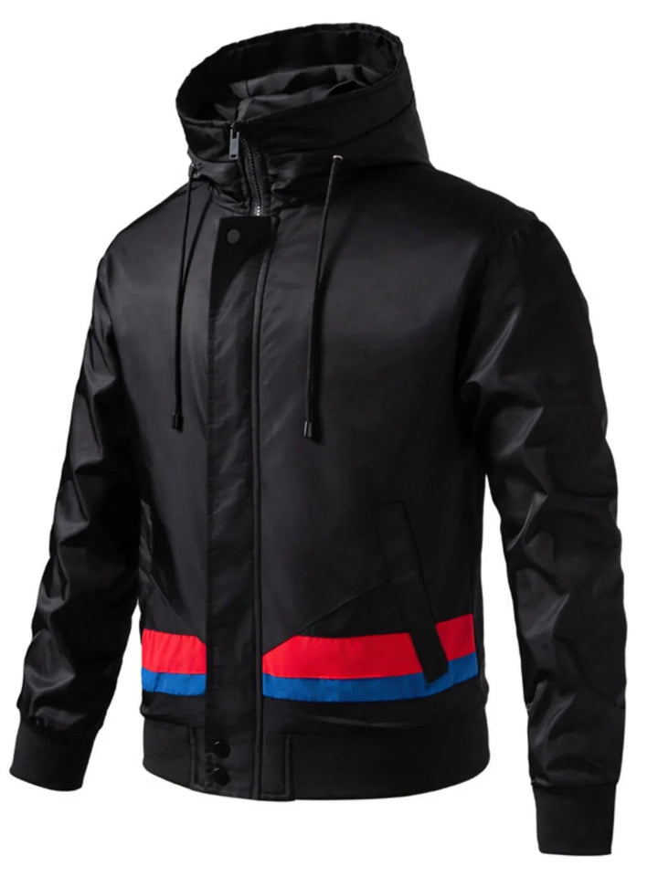Men's Zip Up Hooded Windproof Jacket - cas7m