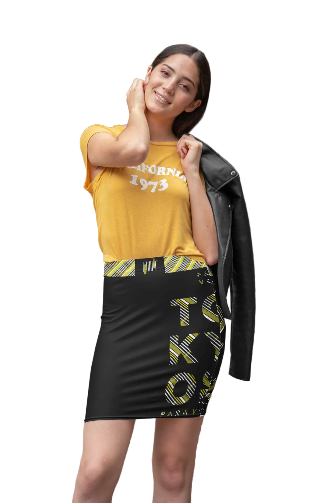 2882Sport™ Dark Academia Spellout Plaid Pencil Skirt