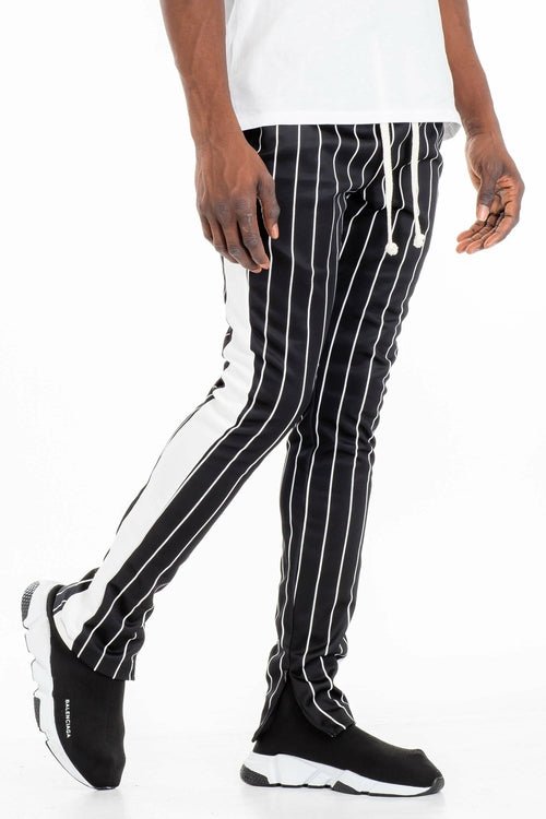PIN STRIPE TRACK PANTS - PIN STRIPE TRACK PANTSPIN STRIPE TRACK PANTSP127-BKS-30cas7mproduct_vendorcas7m