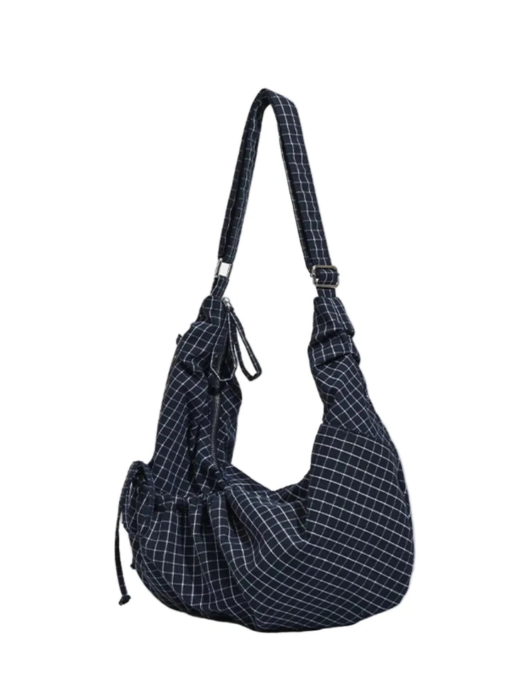 Plaid Pattern Ruched Shoulder Bag - Plaid Pattern Ruched Shoulder BagOne SizePlaid Pattern Ruched Shoulder Bag - cas7m100700996051914100700996051914Dark Navycas7mproduct_vendorcas7m