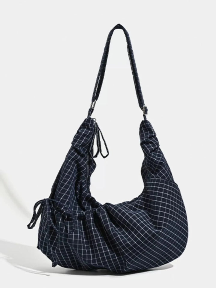 Plaid Pattern Ruched Shoulder Bag - Plaid Pattern Ruched Shoulder BagOne SizePlaid Pattern Ruched Shoulder Bag - cas7m100700996051914100700996051914Dark Navycas7mproduct_vendorcas7m