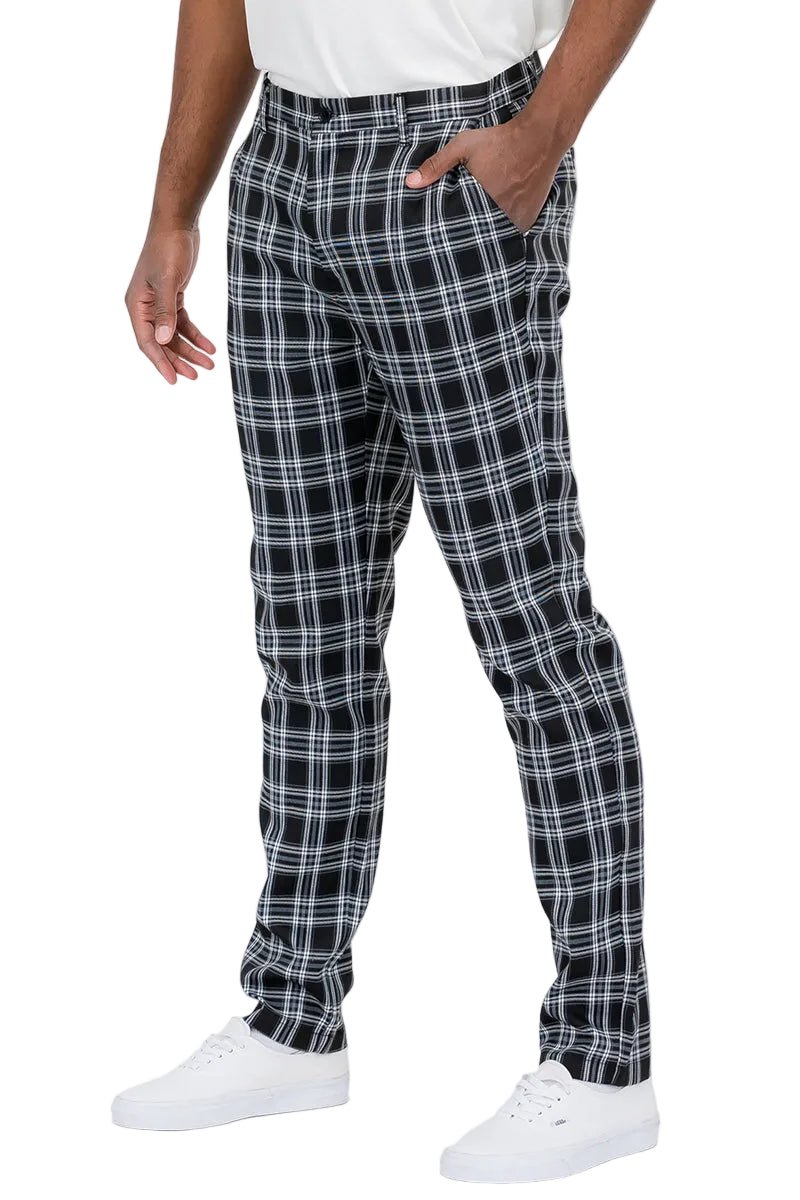 Plaid Slim Fit Trouser Pants SR010 - Plaid Slim Fit Trouser Pants SR010Plaid Slim Fit Trouser Pants SR010SR010-3030cas7mproduct_vendorcas7m