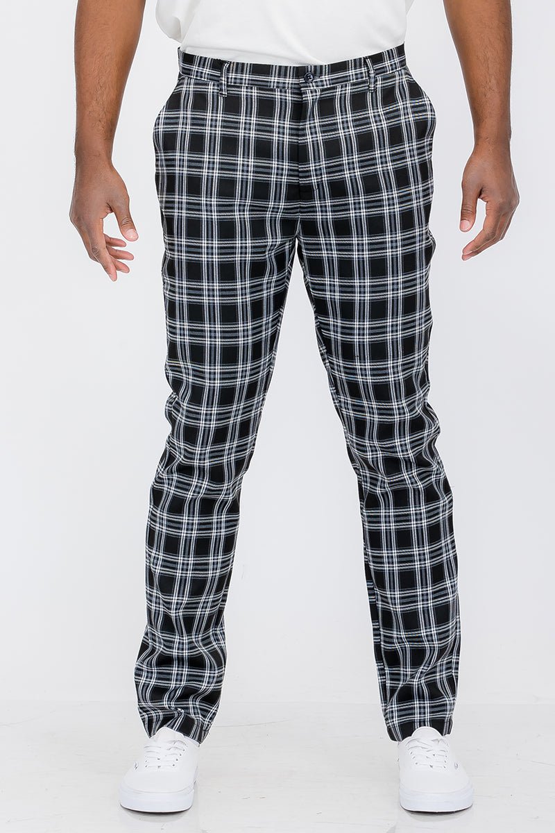 Plaid Slim Fit Trouser Pants SR010 - Plaid Slim Fit Trouser Pants SR010Plaid Slim Fit Trouser Pants SR010SR010-3030cas7mproduct_vendorcas7m