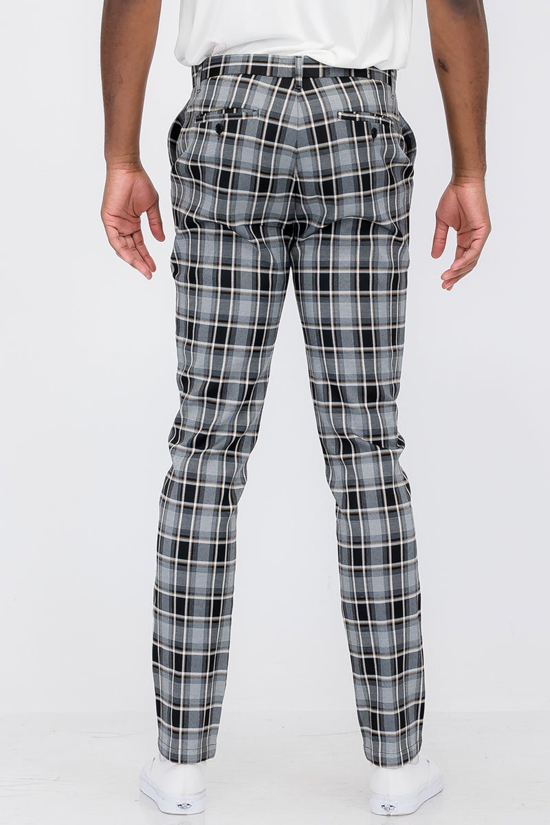 Plaid Slim Fit Trouser Pants SR012 - Plaid Slim Fit Trouser Pants SR012Plaid Slim Fit Trouser Pants SR012SR012-3030cas7mproduct_vendorcas7m