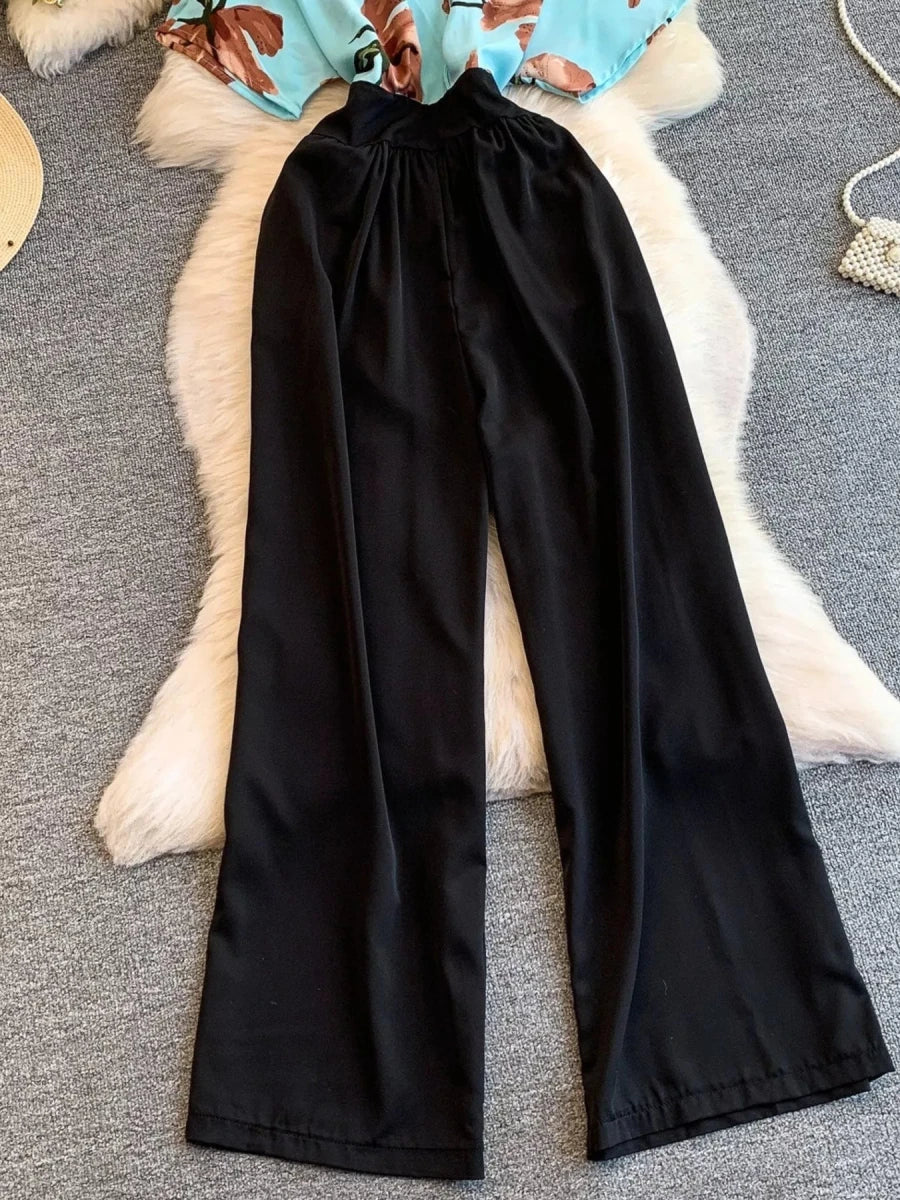 Printed Wide Leg Jumpsuit - cas7m