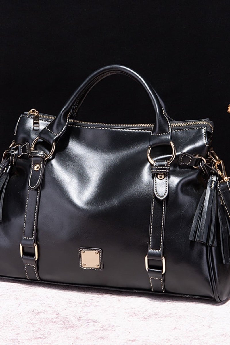 PU Leather Handbag with Tassels - PU Leather Handbag with TasselsOne SizePU Leather Handbag with Tassels - cas7m101300186791483101300186791483Blackcas7mproduct_vendorcas7m