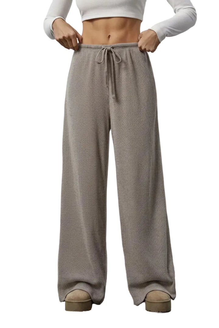 Relaxed Fit Wide Leg Pants - cas7m