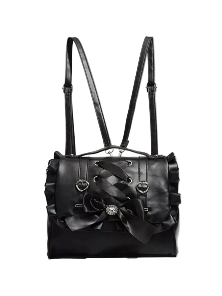Ruffled Lace Up Bow Backpack Bag - Ruffled Lace Up Bow Backpack BagOne SizeRuffled Lace Up Bow Backpack Bag - cas7m100700030569622100700030569622Blackcas7mproduct_vendorcas7m