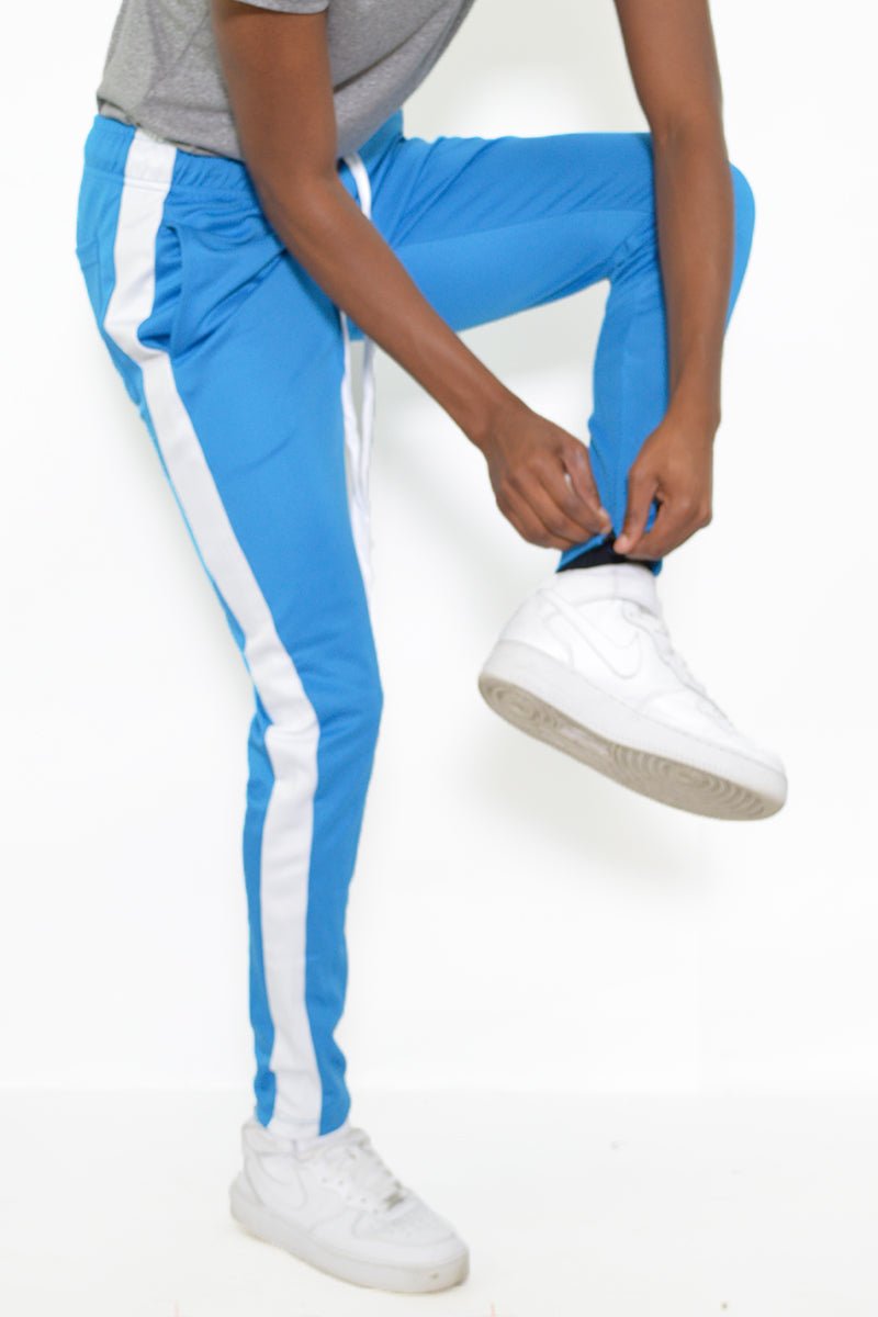 SLIM FIT TRACK PANTS - SLIM FIT TRACK PANTSSLIM FIT TRACK PANTSTP123-AQUAWHITE-SS-30"cas7mproduct_vendorcas7m