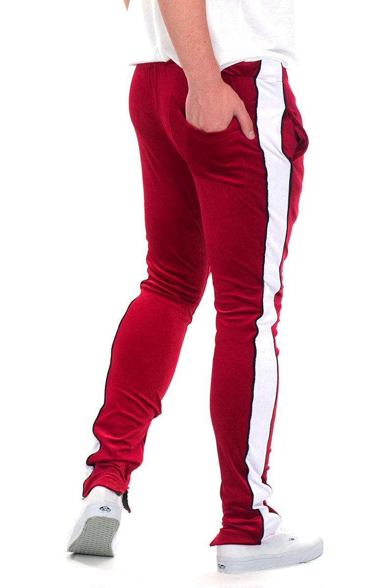 VELVET PANTS SIDE STRIPE PIPING JOGGERS ANKLE ZIPPER P154 - VELVET PANTS SIDE STRIPE PIPING JOGGERS ANKLE ZIPPER P154VELVET PANTS SIDE STRIPE PIPING JOGGERS ANKLE ZIPPER P154P154-RD-LL-34cas7mproduct_vendorcas7m