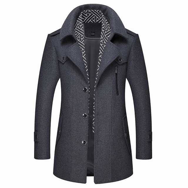 Winter Scarf Detachable Scarf Jackets Men's Wool Coats - cas7m