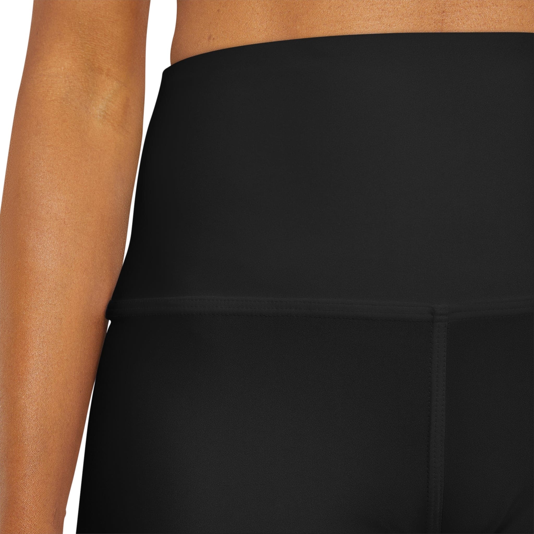 Womens High Waisted Black Yoga Shorts - just Ask God - cas7m