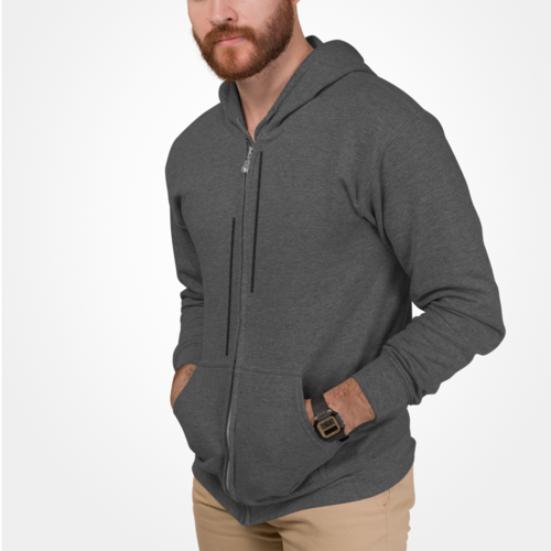 Mens Unmatched Stripes Zip Up Hoodie - cas7m