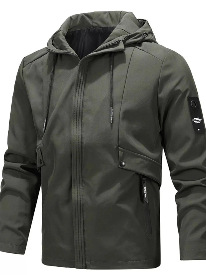 Zippered Nylon Jacket with Pockets - Lightweight & Versatile - cas7m